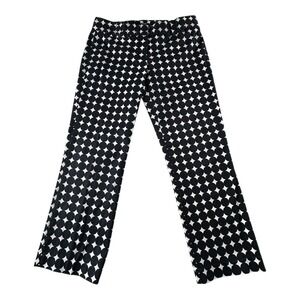 J CREW City Fit‎ Black White Polka Dot Stretch Capri Pants Size 4